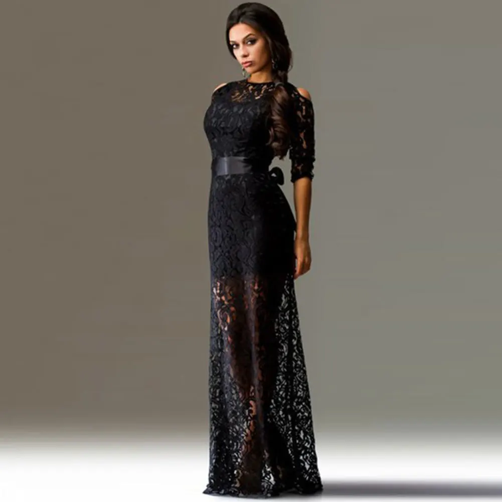 2016 Горячая Распродажа длинное женское кружевное платье Летнее сексуальное Vestidos