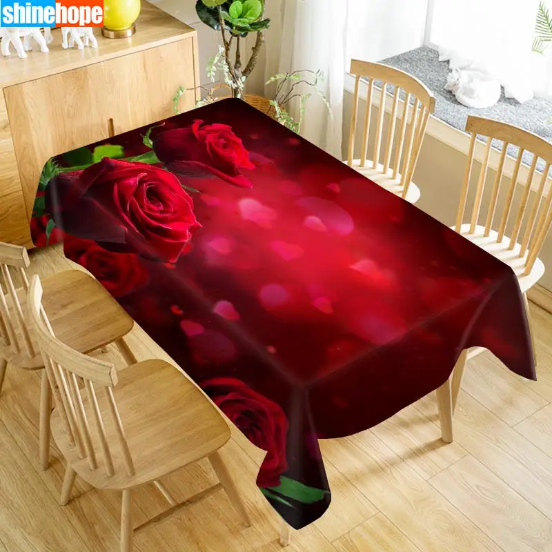 1 шт., 3D Скатерть для свадьбы, букет, скатерть для стола, розовые, красные цветы, скатерть для дня рождения, ужина, для украшения дома - Цвет: tablecloths 7