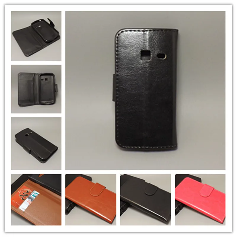 Чехол Кошелек Crazy horse с двумя картами и 2 слотами для карт Samsung Galaxy Y Duos S6102|wallet case|for