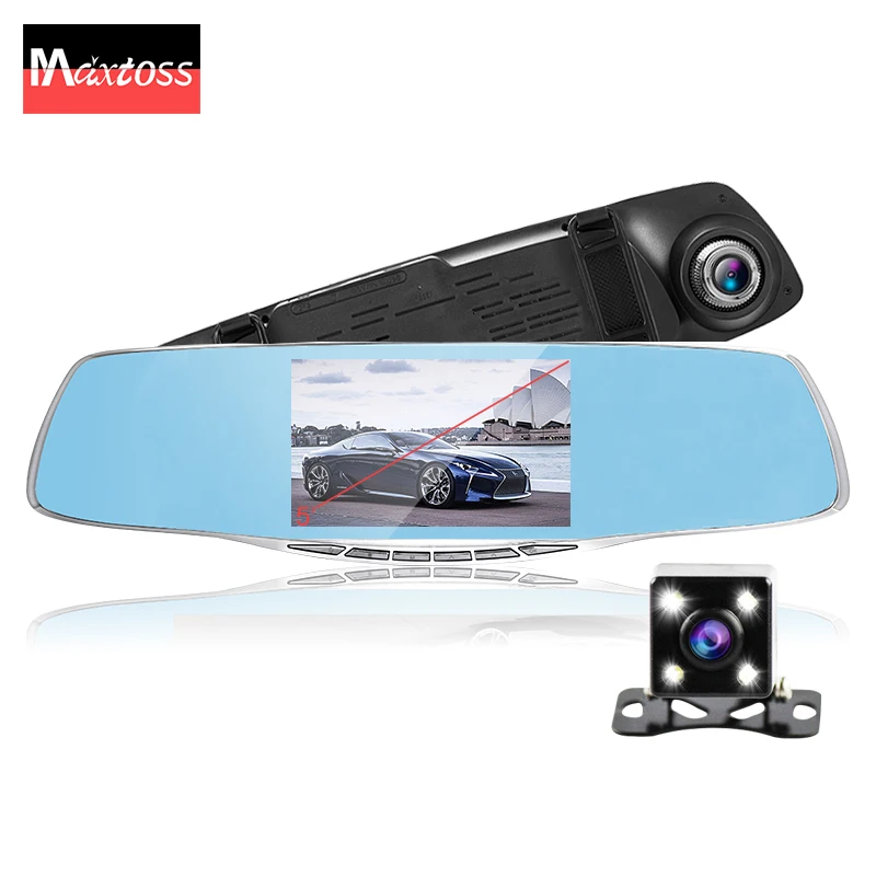 Full hd1080p двойной объектив DVR ночного видения камера заднего вида для машины