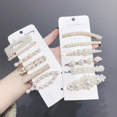 A014 12pcs Заколка для волос в Корейском стиле для женщин и девочек из металлического сплава из жемчуга BB заколки для волос Роскошные многофункциональные ряды неправильные искусственные жемчужины декоративные шпильки для волос - Цвет: A014 12pcs