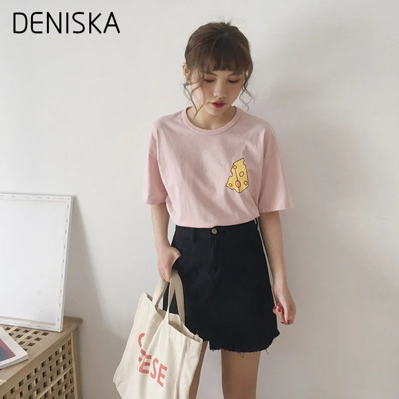 Harajuku Письмо Печати Хлопка Майка Женщины Графических Футболка Femme Уличная