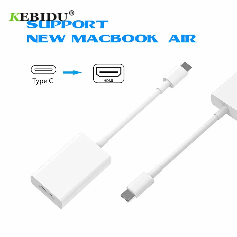 Kebidu Новое прибытие Тип C 3 1 4K 30Hz папа к женскому USB HDMI совместимый адаптер для MacBook