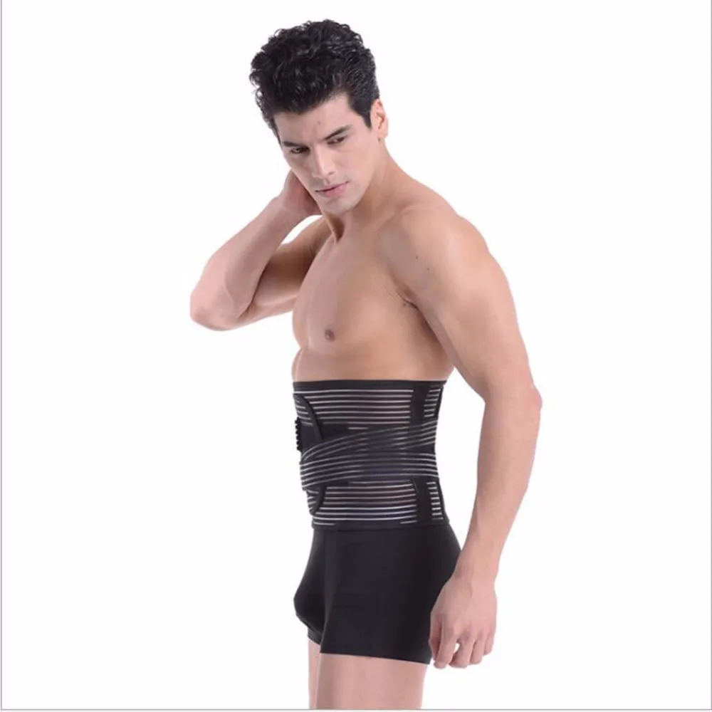 

Black waist support belt Belt lumbar back Waist support brace double banded adjustable size