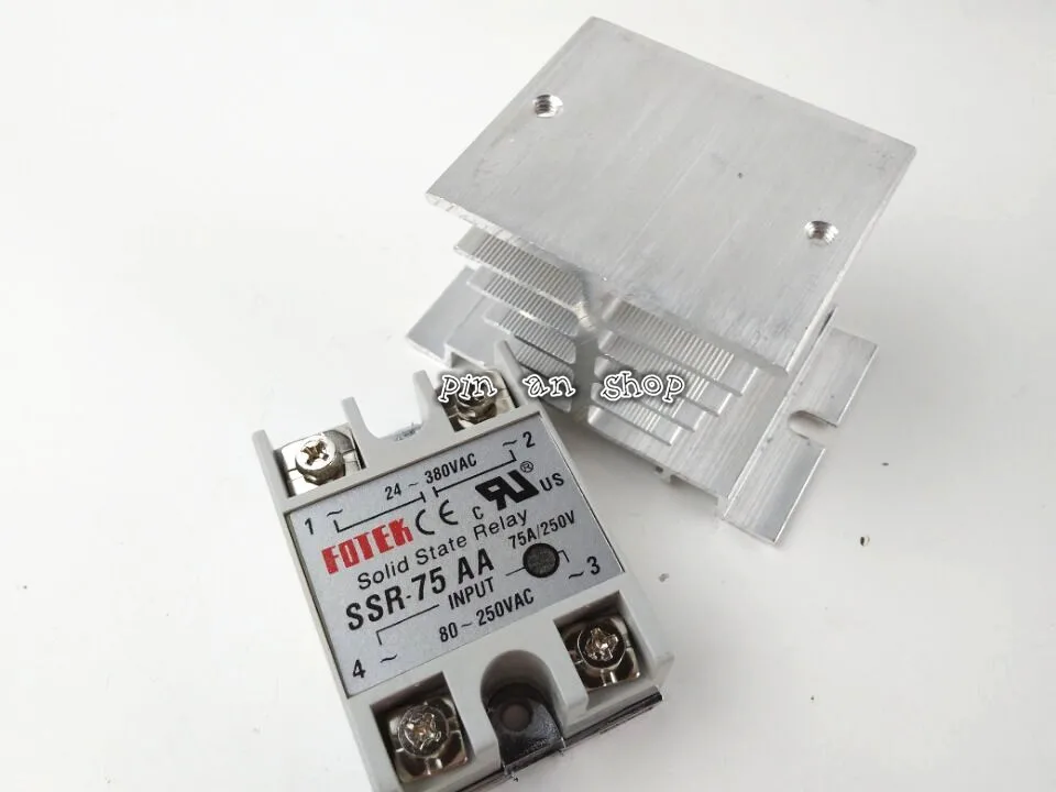 1 шт. SSR-75AA 75A твердотельные реле постоянного тока модуля на рост от 80 до 250V AC Вход