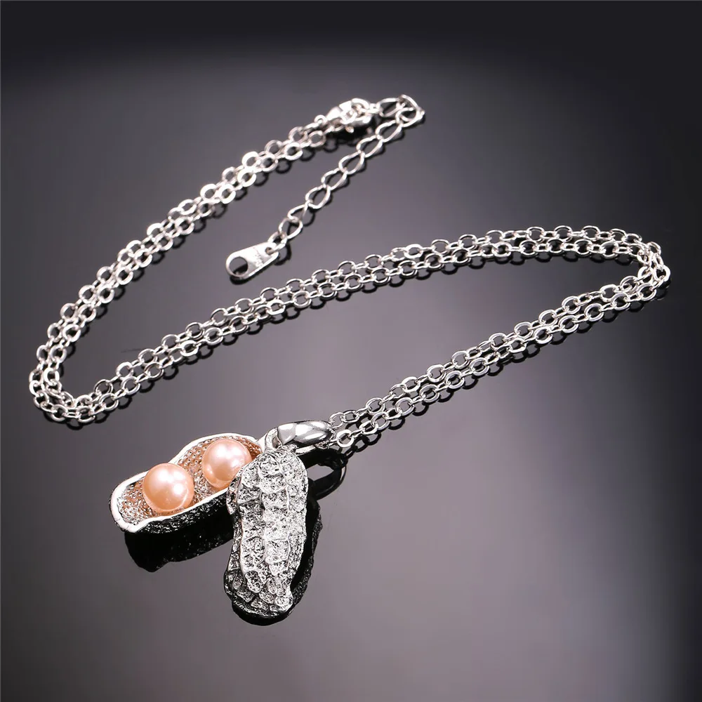 U7 Арахис Ожерелья & Подвески Женский Ювелирные Изделия Позолоченный