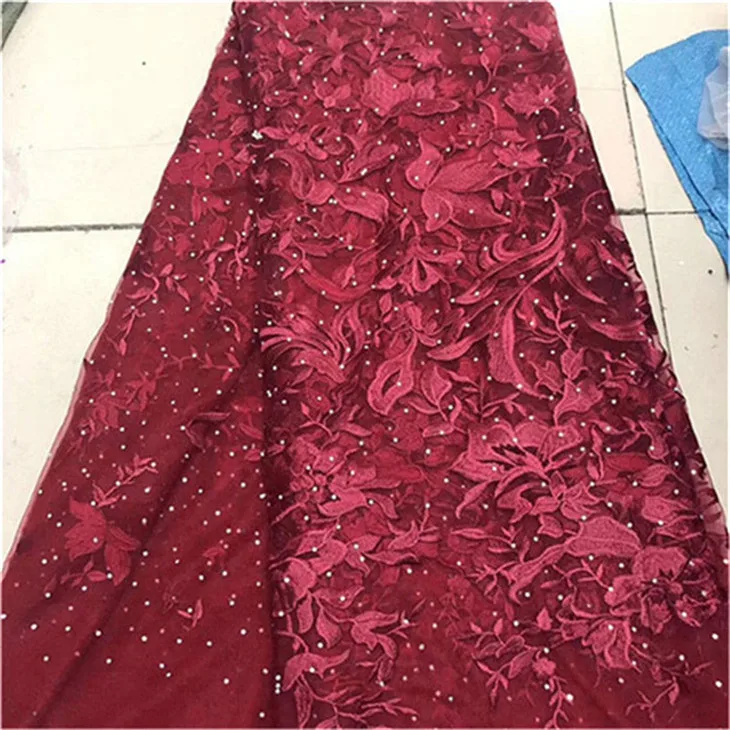 Кружевная ткань белый лук цвет африканская кружевная с бусинами нигерийская