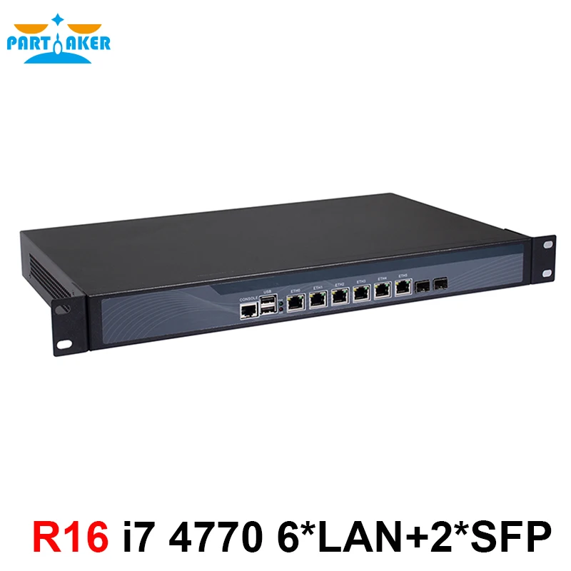 

Сетевой брандмауэр 1U 6 LAN, четырехъядерный i7 4770 с 8 портами 6*1000M 82574L Gigabit Nics 2 * intel 82599ES SFP