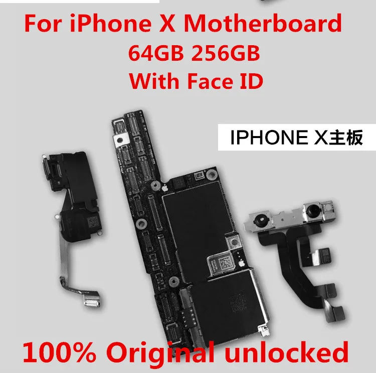 Для iphone X материнская плата разблокированная, для iphone x логическая плата 256 ГБ с лицом ID+ инструмент+ подарок