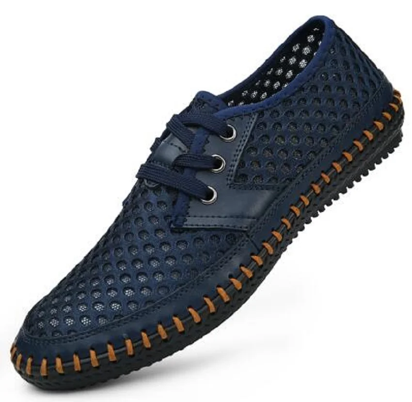 Мужские сандалии из натуральной кожи Повседневные Дышащие ручной работы модные