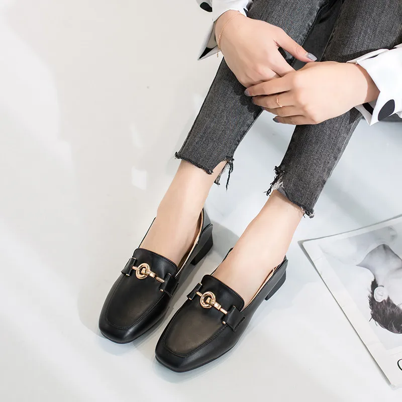 Hot Sale Leather Shoes Women 2019 New Autumn Casual Heels Comfortable Non-slip Fashion Retro Student Oxfords | Обувь