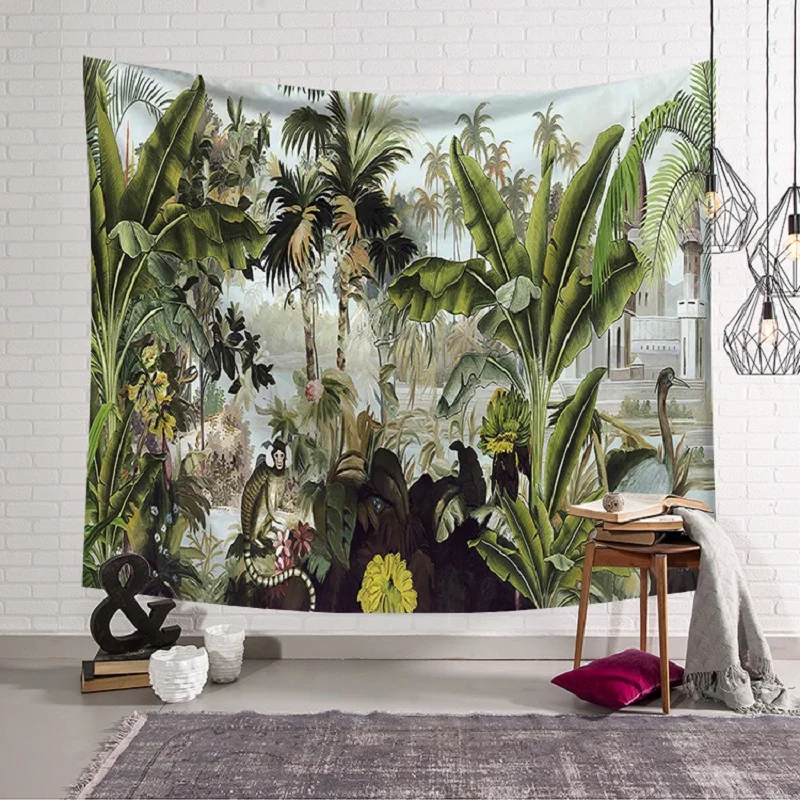 Red Flowers Tapestry Wall Hanging natural Bohemian tapestry mandalas Tenture Murale Blanket arazzo da parete 150x130cm | Дом и сад