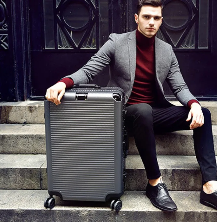 gray Carrylove 2" 24" 2" 29" дюймов Алюминиевая Рама чемодан spinner сильный ABS PC тележка багажная сумка с колесами - Цвет: gray