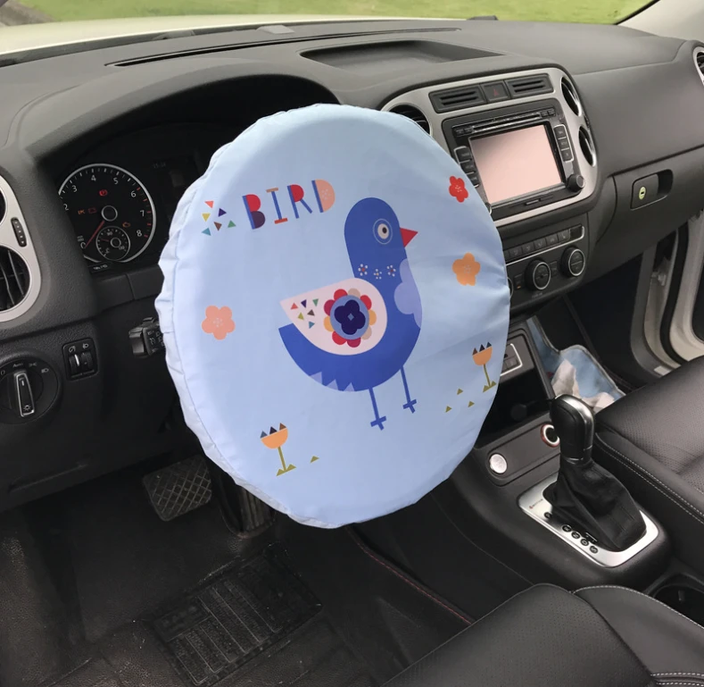 Bird Мультяшное Автомобильное рулевое колесо Солнцезащитная крышка с защитой от ультрафиолета, термоизоляционная Защита от солнца, защита от солнца, автомобильные рулевые колеса, украшение - Название цвета: Bird