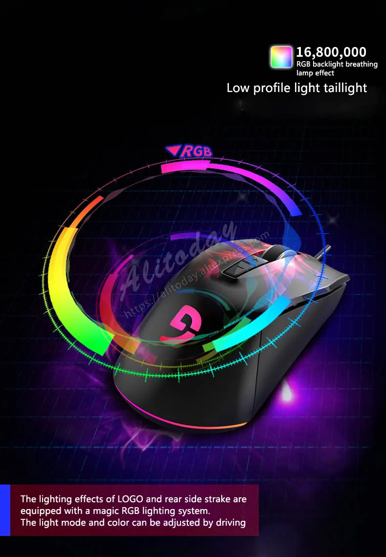 Fuhlen G91 PRO 2000DOI Phantom Магнето-магнитный микромеханизм Проводная игровая мышь RGB светильник макро