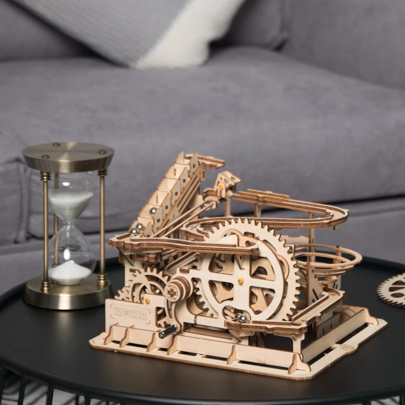 Новый Robotime дропшиппинг Marble Run игра Сделай Сам водяные колеса деревянная модель