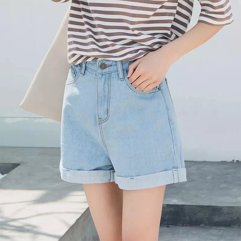 Новые высокой талией джинсовые шорты Корейская версия узкие джинсы с широкие