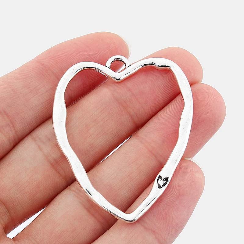 5 шт. подвеска в форме сердца серебристого цвета|heart charm pendant|charm pendantcharm heart pendant |