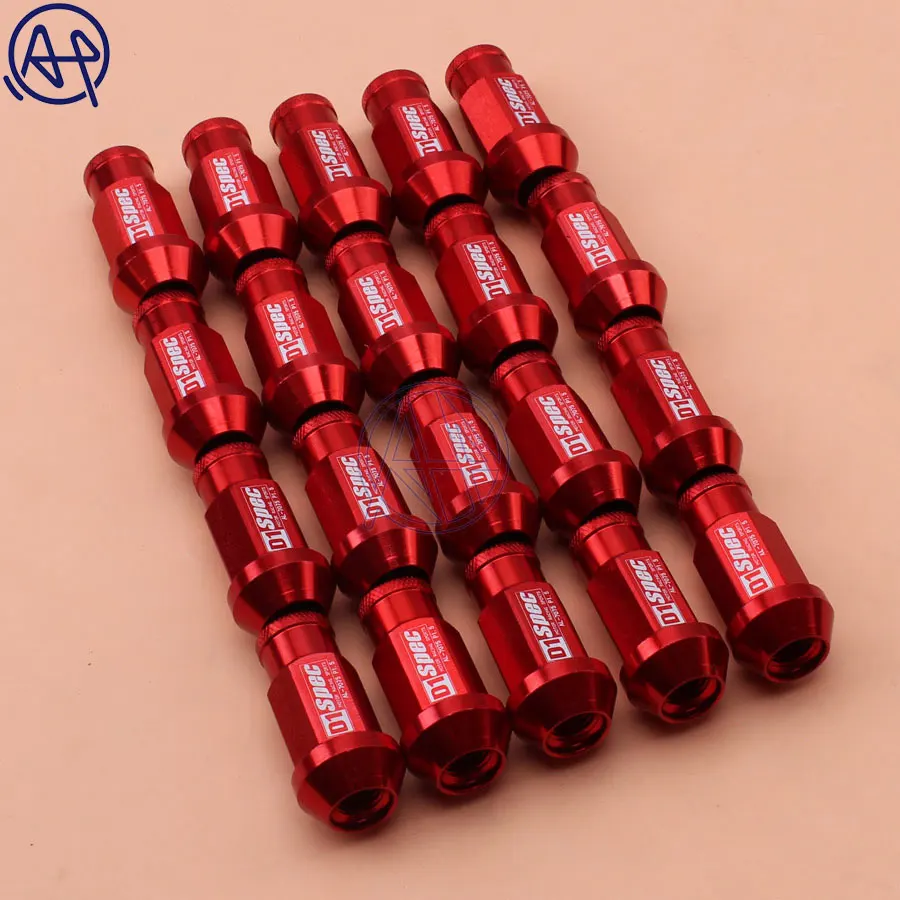 Универсальные красные гайки для гоночных колес 20 шт. D1 Spec JDM M12X1.5/1 25 Ford Toyota|car styling|jdm