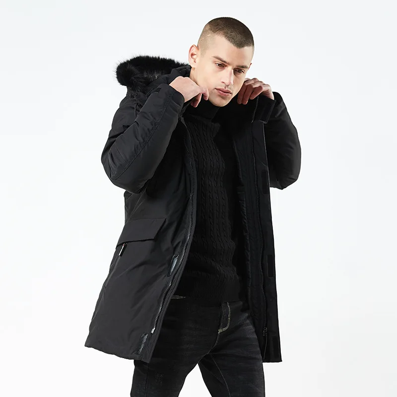 

Male Winter Wram Parka Padded Army Green Quality Jacket Men Fashion Casual Long Thick Winter Coat Men Solid Parka Overcoat Outwe