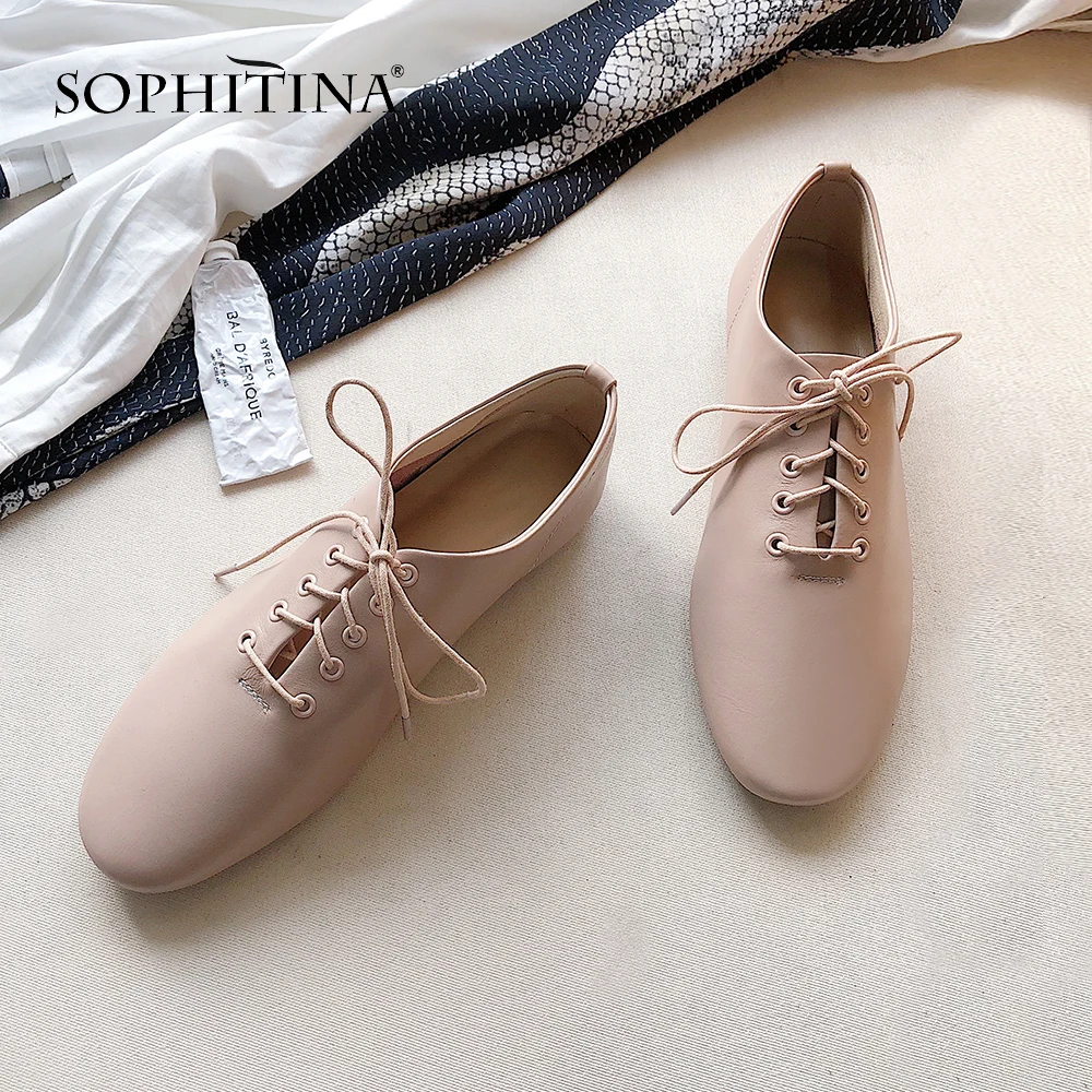 SOPHITINA/повседневные женские туфли на плоской подошве со шнуровкой с круглым