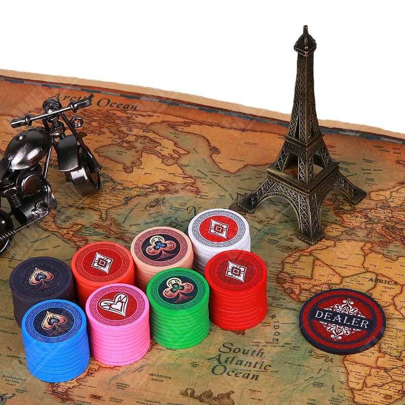 100PCS Poker Flower Ceramic Chips Set 39*3mm 10g Double-side | Спорт и развлечения