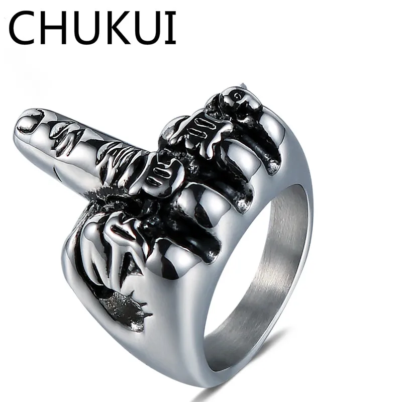 CHUKUI, панк-рок, готическое кольцо из нержавеющей стали, мужское, Ретро стиль, серебро, металл, мужское кольцо на палец, печатка, литье, ювелирное изделие, аксессуар