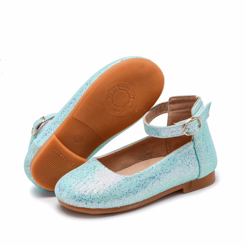 

MSMAX Girls Leather Shoes Children Mary Jane Princess Wedding Flats Kids Shiny Dress Single Shoes