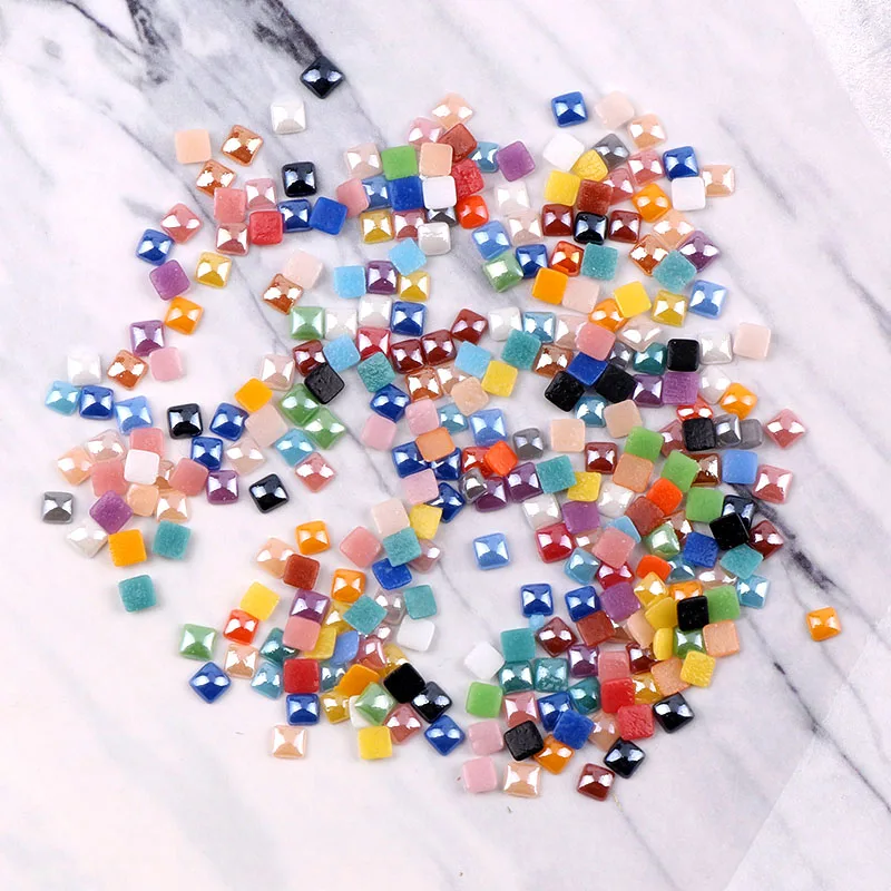 

500Pcs Mix Color Square 4mm Ceramics Rhinestone Flatback Charm For DIY 3D Nail Art Jewelry Decor/DIY Phone Decor