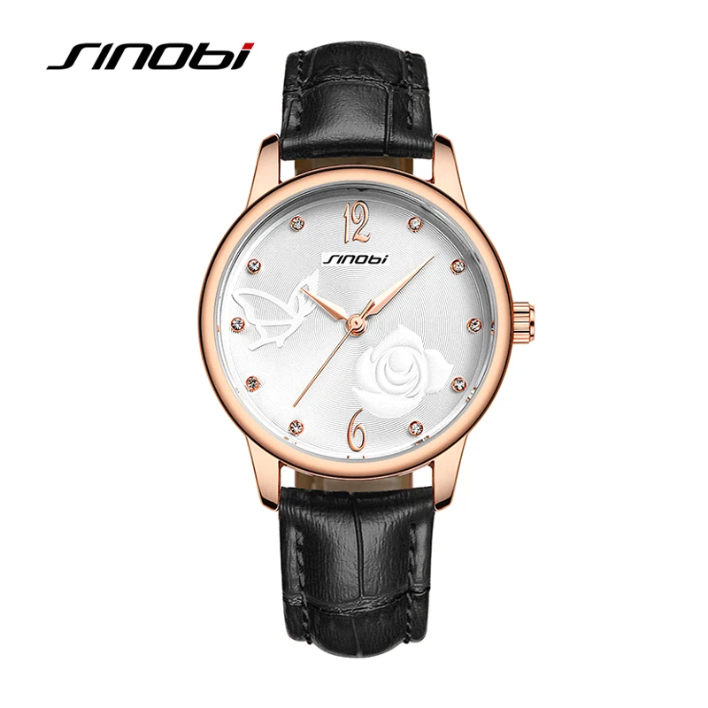 Sinobi мода повседневная женщины и девушки красный кварцевые часы красочные платье