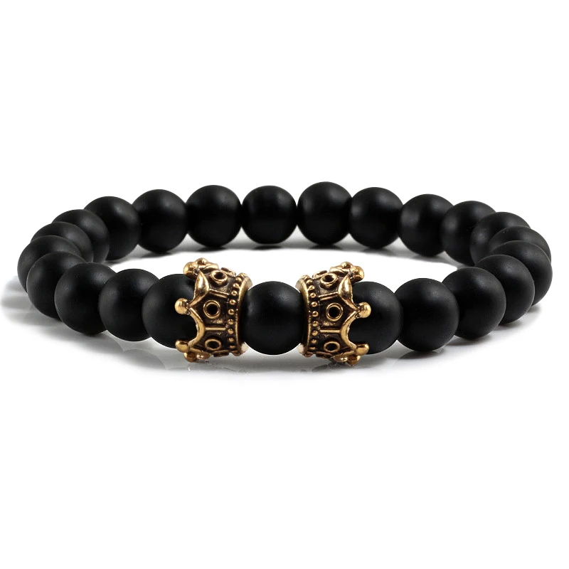 2018 Hot Natural Stone Bracelet Trendy Lava Crown Charm For Men Or Women Jewelry Pulseira Hombres Gift | Украшения и аксессуары