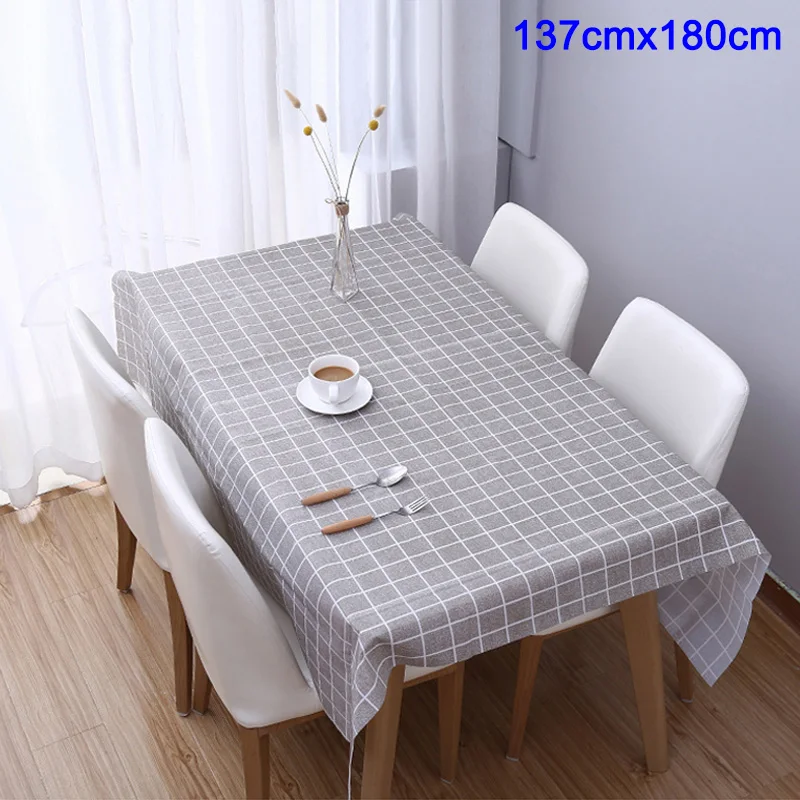 gray 137x180cm 1 шт. скатерть в клетку Водонепроницаемая маслостойкая прямоугольная скатерть домашний кухонный Декор hogard JA02 - Цвет: gray 137x180cm