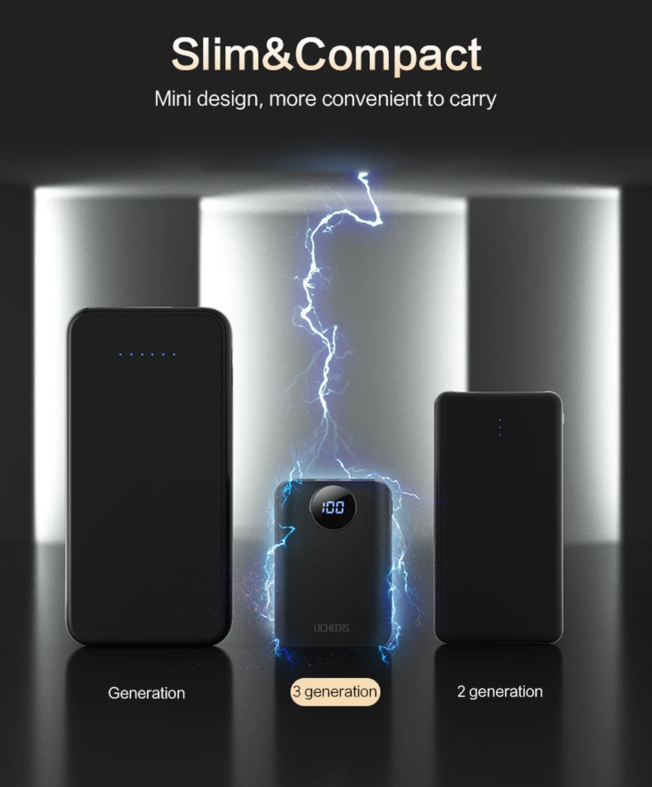 LINGCHEN мини банк питания 10000mA повербанк для iPhone для Xiaomi Портативный внешний аккумулятор для samsung huawei Dual Usb зарядное устройство