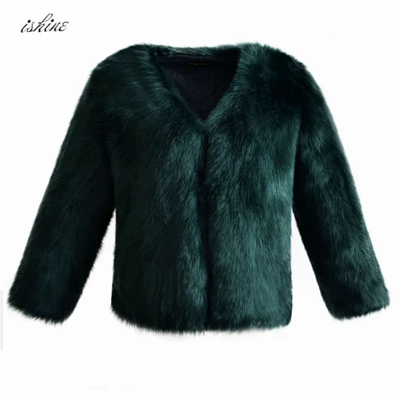 Женское пальто с искусственным мехом осенне-зимнее из искусственного меха M-3XL