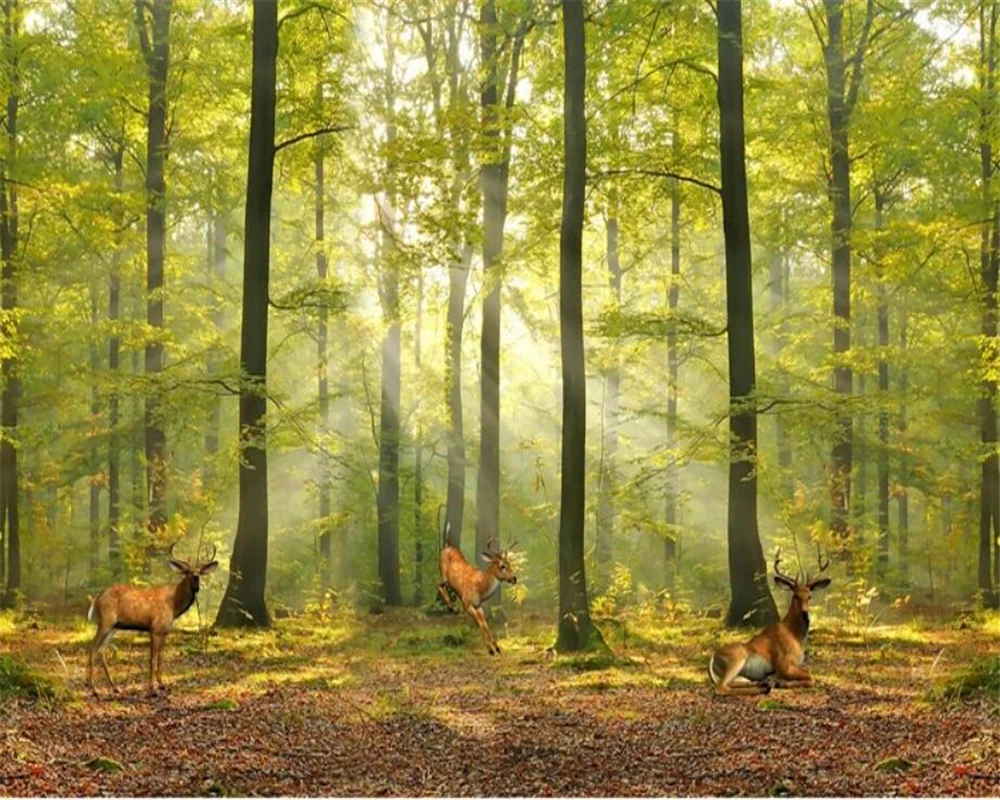Пользовательские фотообои wellyu 3d обои норвежский лес лось гостиная спальня фон