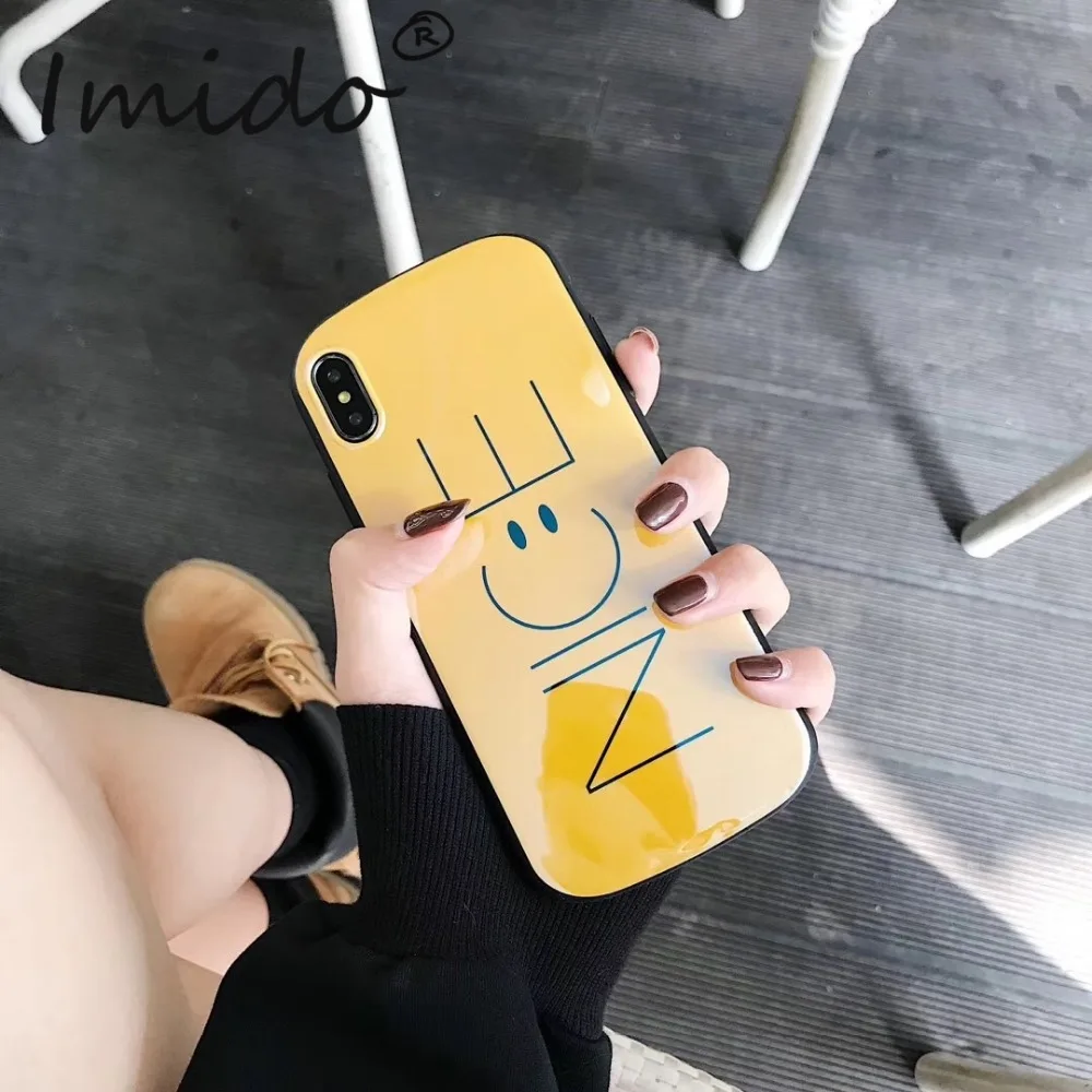 Милый Приятный с принтом смайлика чехол для телефона iPhone 6 6S 7 8 плюс мягкого