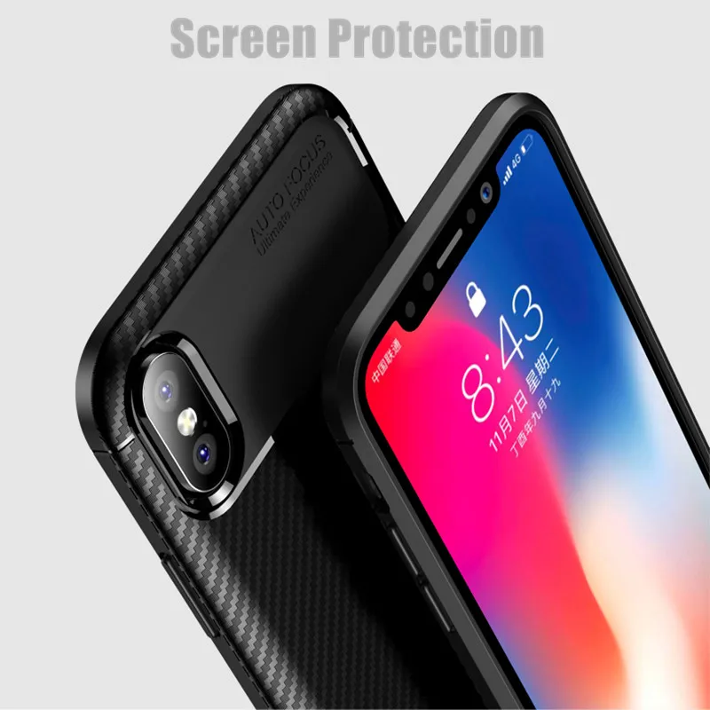Модный мягкий чехол из углеродного волокна для iphone 6 plus 6s 7 8 8plus X XR XS Max телефона