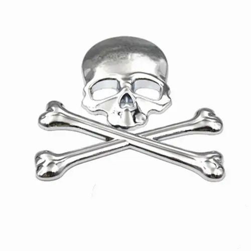 Мотоциклетный автомобиль Золотой 3D металлический череп эмблема наклейки скелет