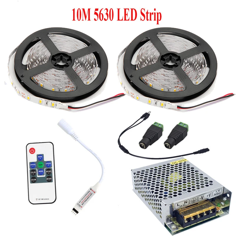 DC 12V Светодиодная лента 5630 Водонепроницаемая 5M 10M 60 Led/M светодиодная лампа Диодная