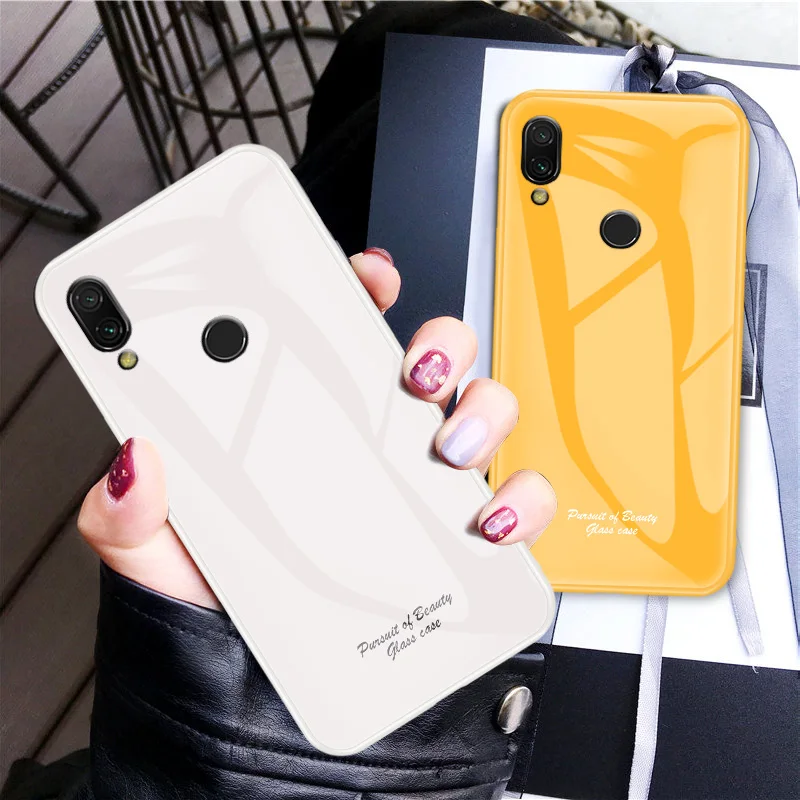 Для Xiaomi Redmi Note 7 чехол милый Macaron закаленное стекло противоударный для Pro Чехол