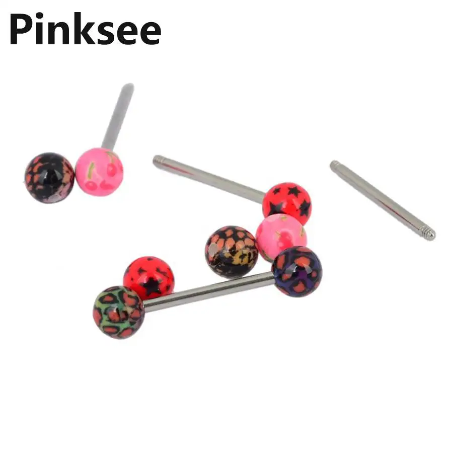 10 шт. разноцветные шаровые колечки для пупка Колечки сосков пирсинг тела опт |