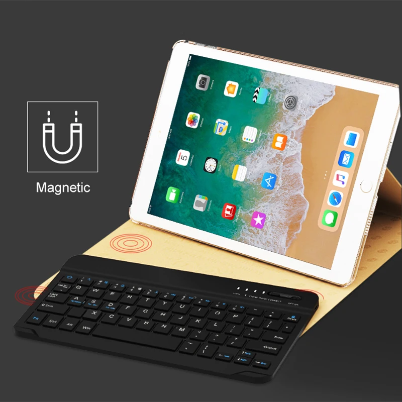 Аккумуляторная Беспроводная Bluetooth клавиатура для нового iPad 2017 2018 9 7 дюйма умный