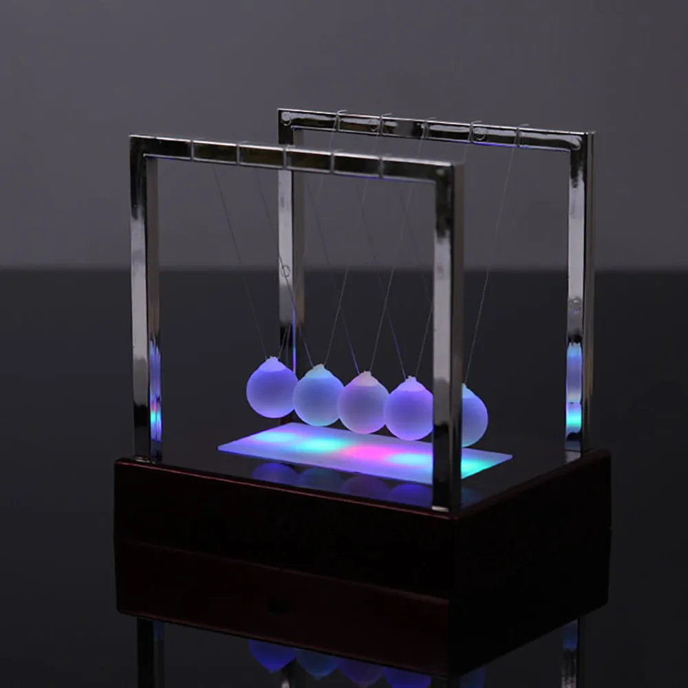 Newtons Колыбель LED Light Up кинетическая энергия для дома офиса науки игрушки украшения