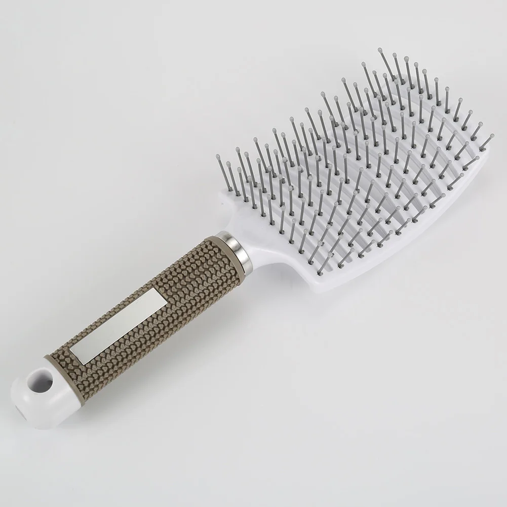 

Dropshipping Professional Anti-static Hair Brush Curved Row Comb Scalp Massager Barber Hairdressing Styling Tools SMJ