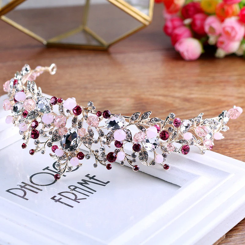 Головная повязка для невесты ручной работы с кристаллами и стразами корона