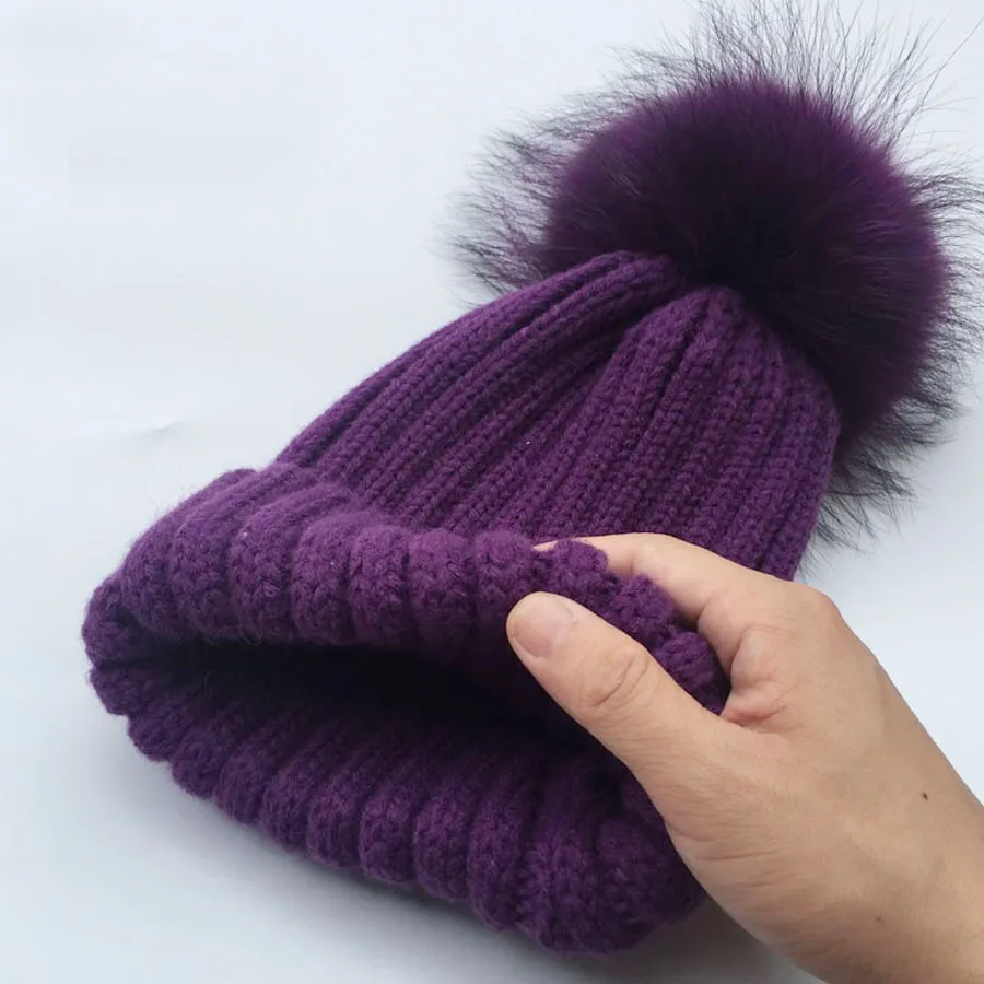 2017 зимняя меховая шапка с помпоном для женщин шерстяная хлопковая большая