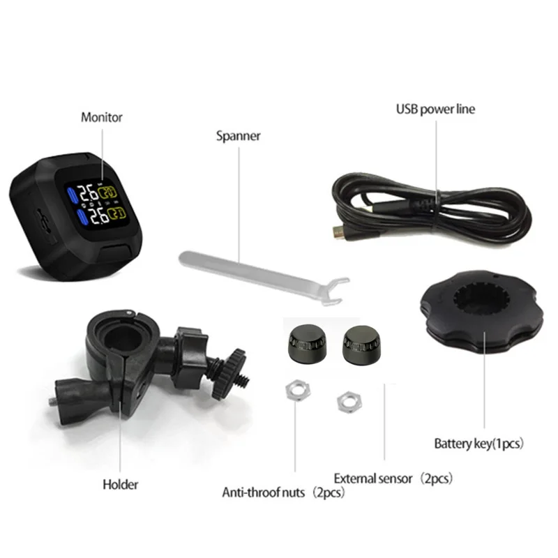 CAREUD M3 мотоциклетные водонепроницаемые TPMS с 2 внешними сенсорами ЖК дисплей
