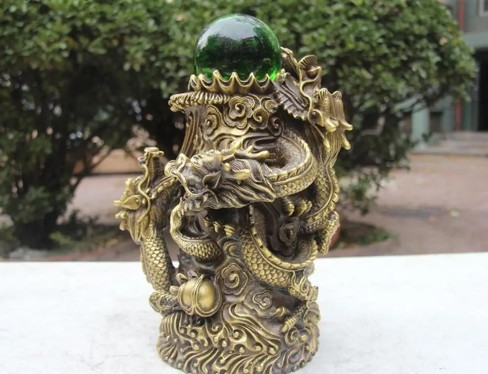 Китай (материк) собрать корпус из латуни Медь Feng Shui пять богатство игры драконов