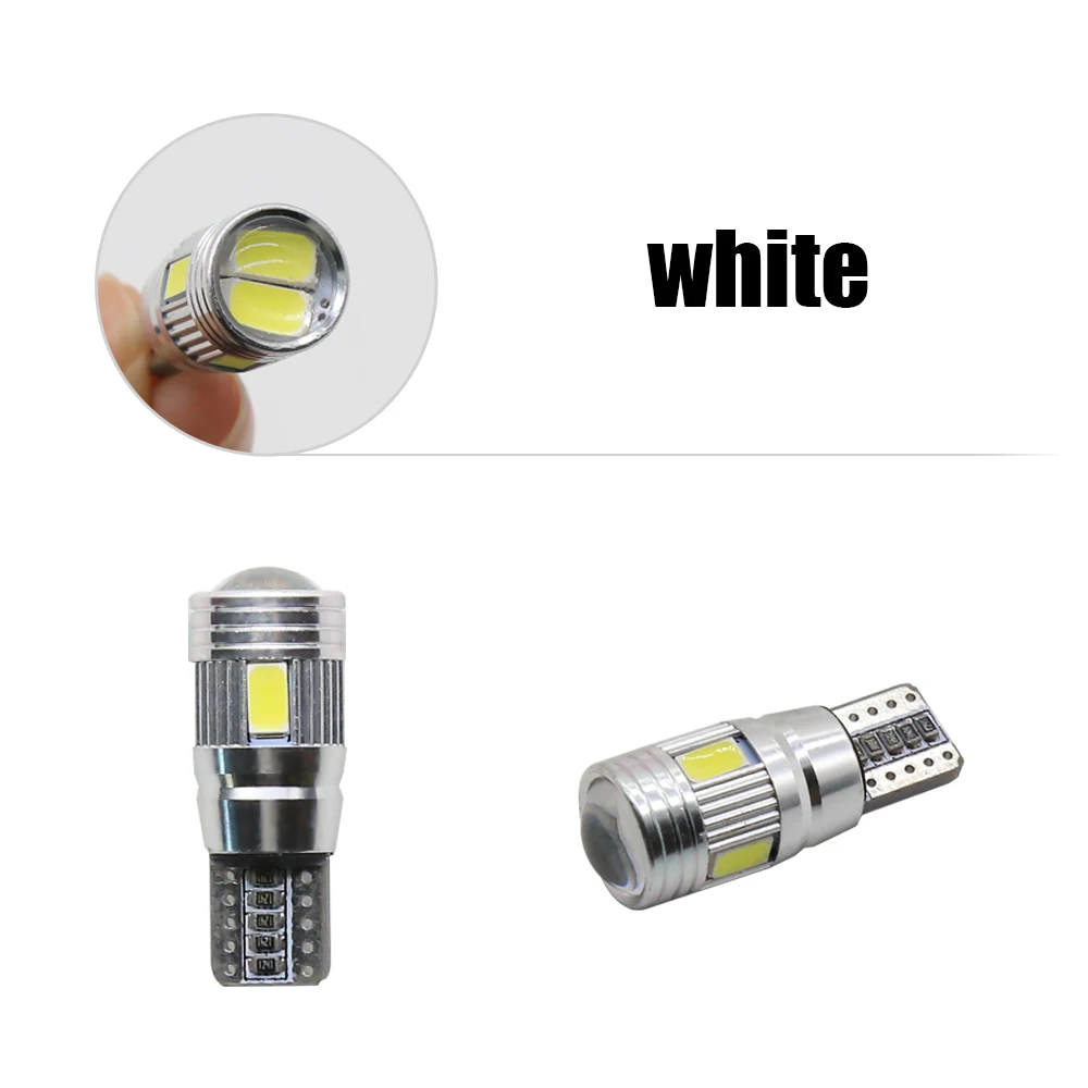 EURS 10 шт. стайлинга автомобилей авто светодиодный T10 5630 6smd W5W Шина CAN светодиод