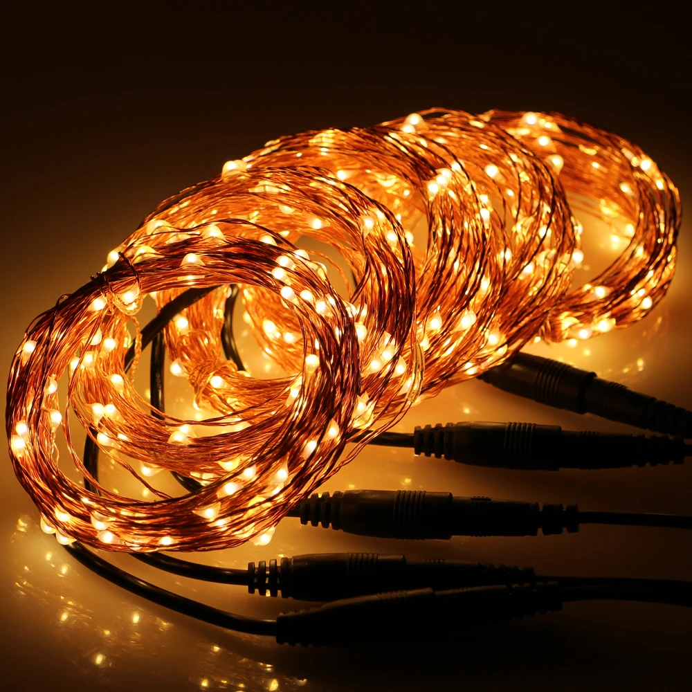 5 * 33Ft 100 LED подключаемый наружный звездный свет медный провод струнные
